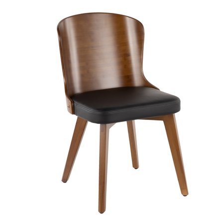 LUMISOURCE Bocello Chair in Walnut and Black Faux Leather CH-BCLLO WL+BK